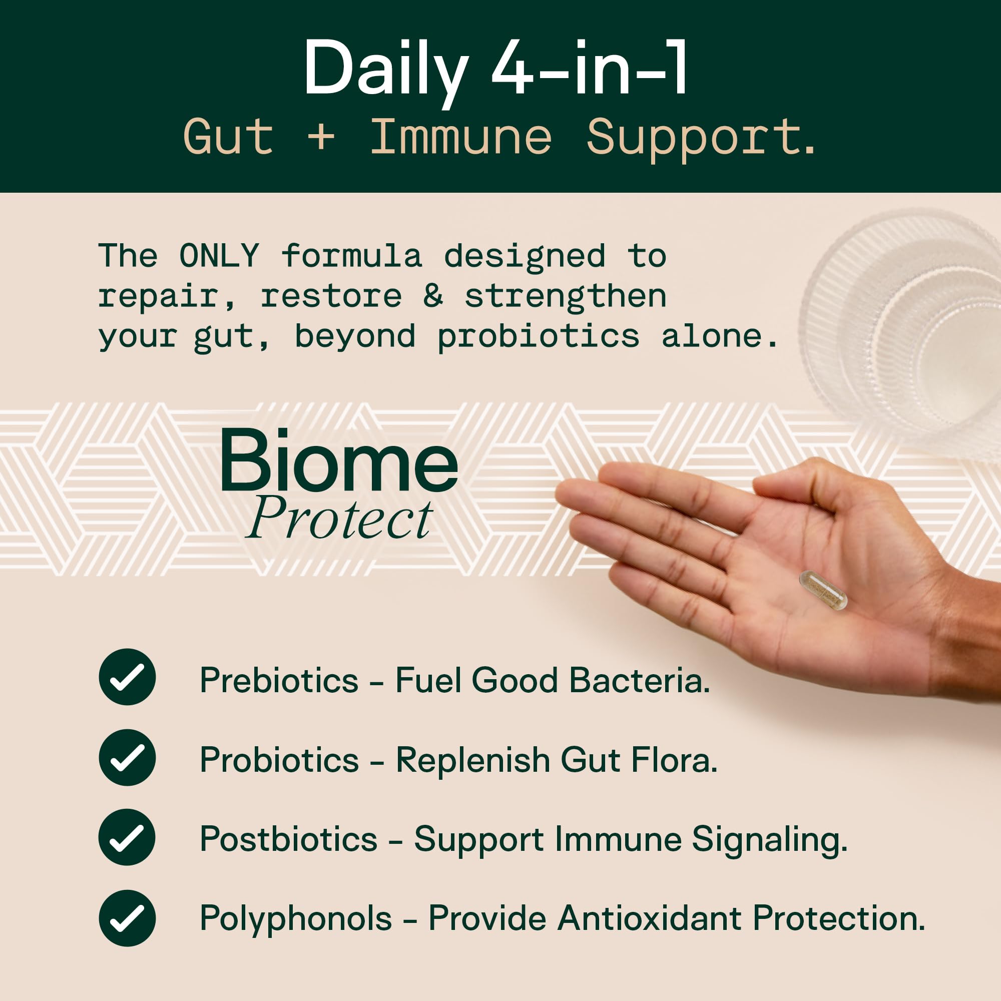 Adapt Naturals probiotic capsules balance the microbiome.