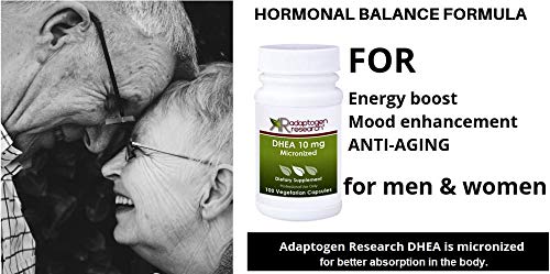 Adaptogen Research DHEA packaging box communicates quality and trusted daily use.