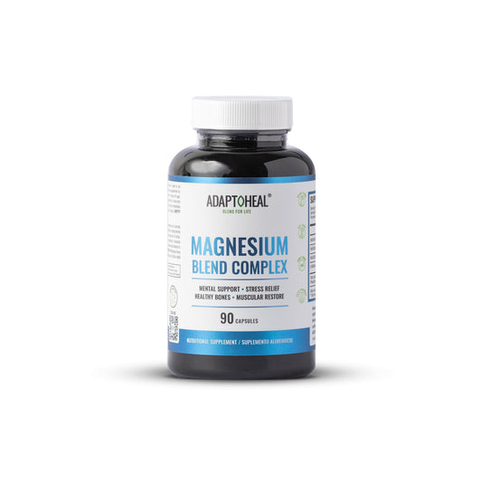 Adaptoheal bottle with capsules promotes daily wellness.
