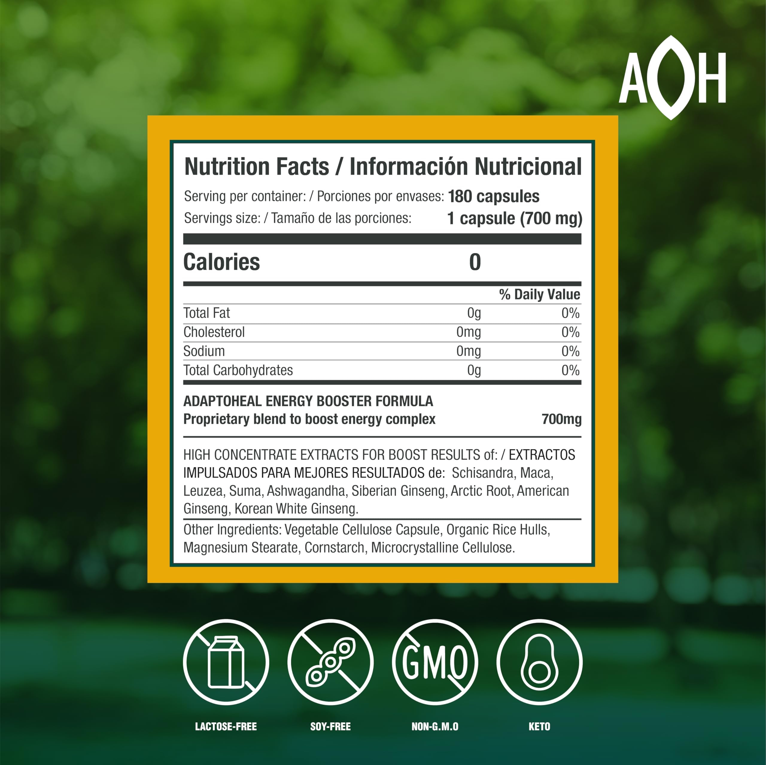 ADAPTOHEAL Energyheal capsules close-up, suggesting consistent daily energy support
