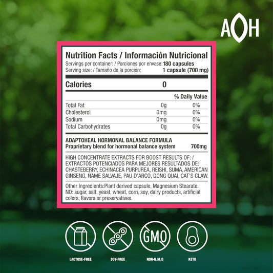 ADAPTOHEAL Hormobalance capsules arranged for everyday balance