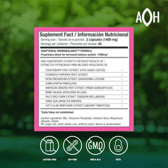 ADAPTOHEAL Hormobalance capsules are vegan and allergen-free for daily hormone support.