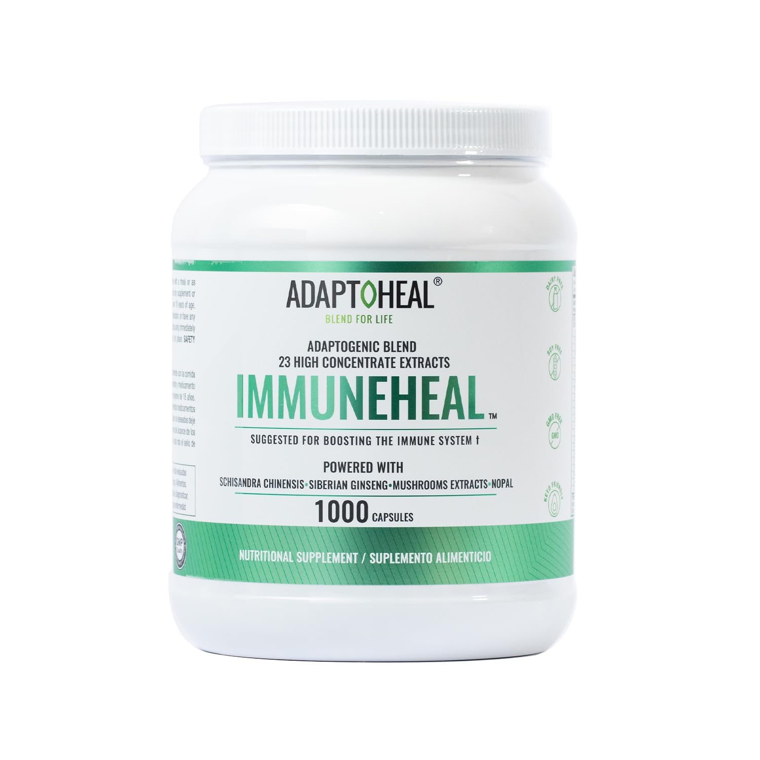 ADAPTOHEAL Immuneheal bottle front promotes daily immune support