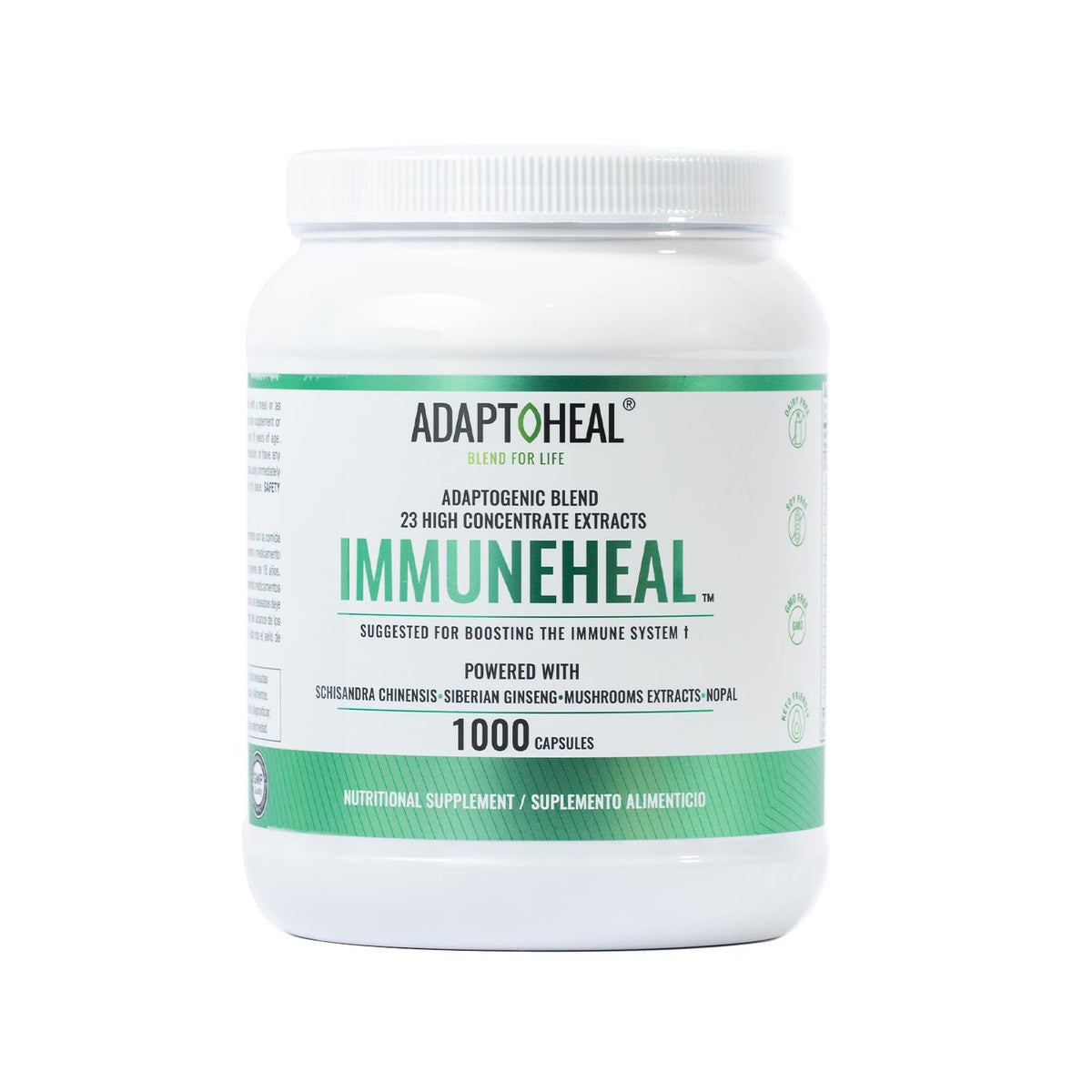 ADAPTOHEAL Immuneheal bottle front promotes daily immune support