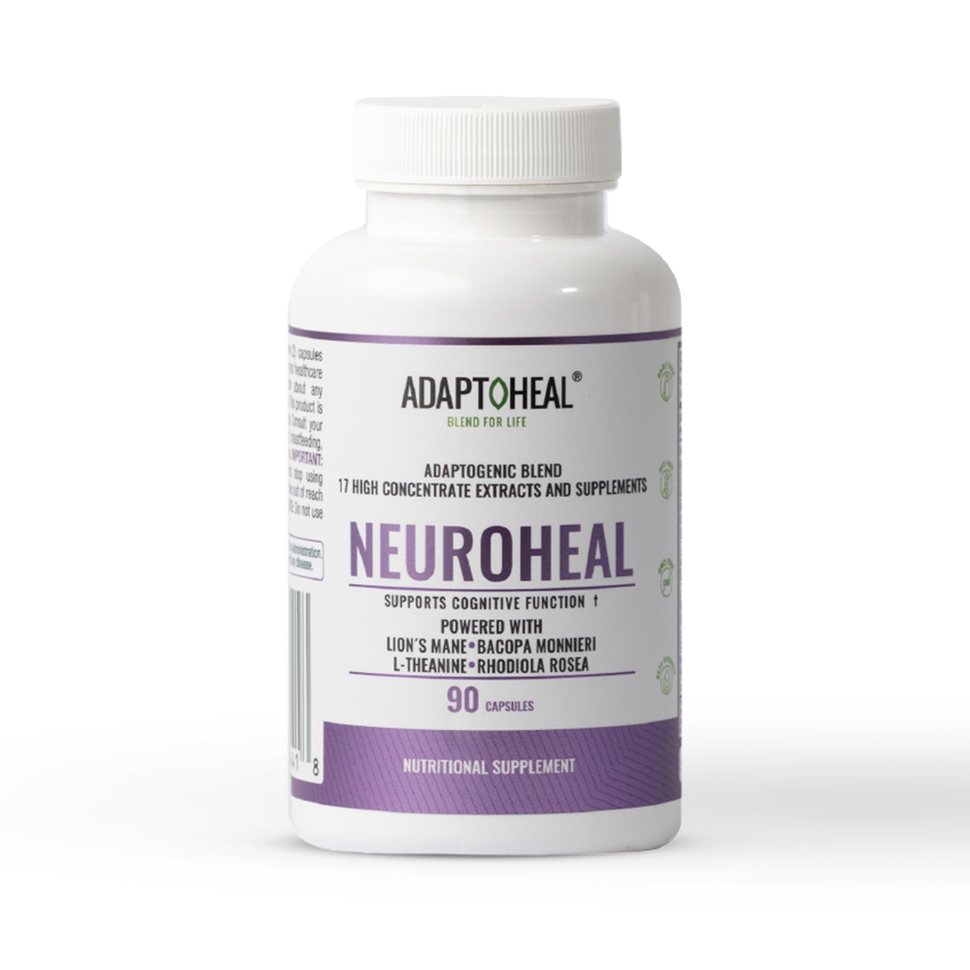 ADAPTOHEAL NeuroHeal capsules for daily cognitive support and focus.