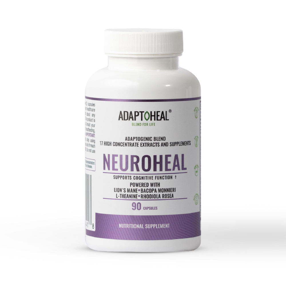 ADAPTOHEAL NeuroHeal capsules for daily cognitive support and focus.