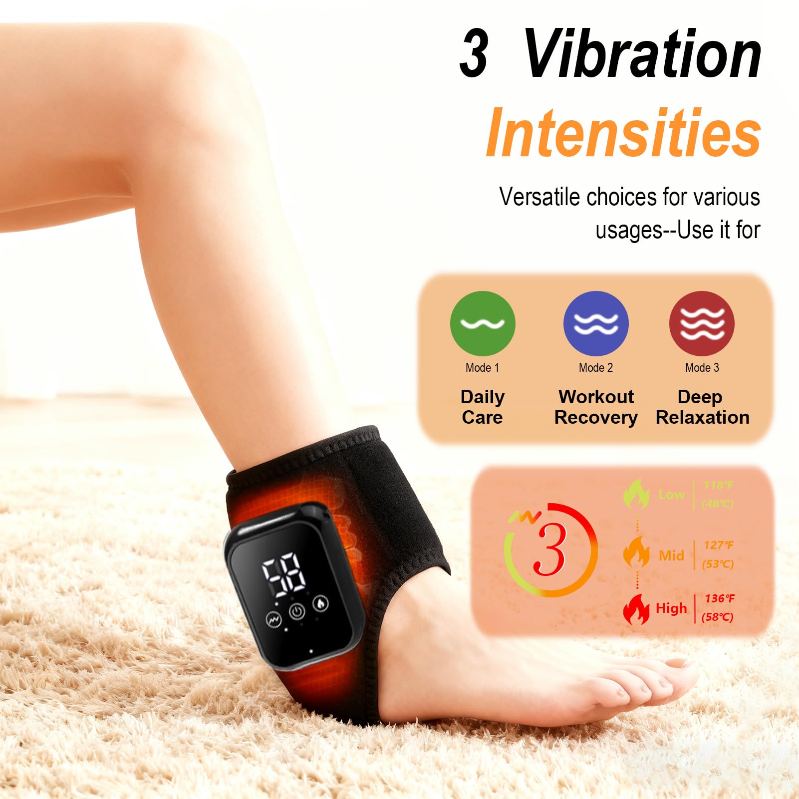 ADCGank cordless ankle massager in use for portable relaxation