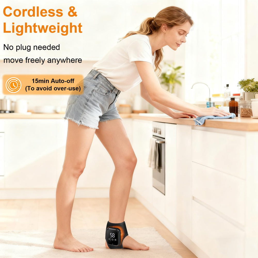 ADCGank ankle massager heat settings show customizable warmth levels