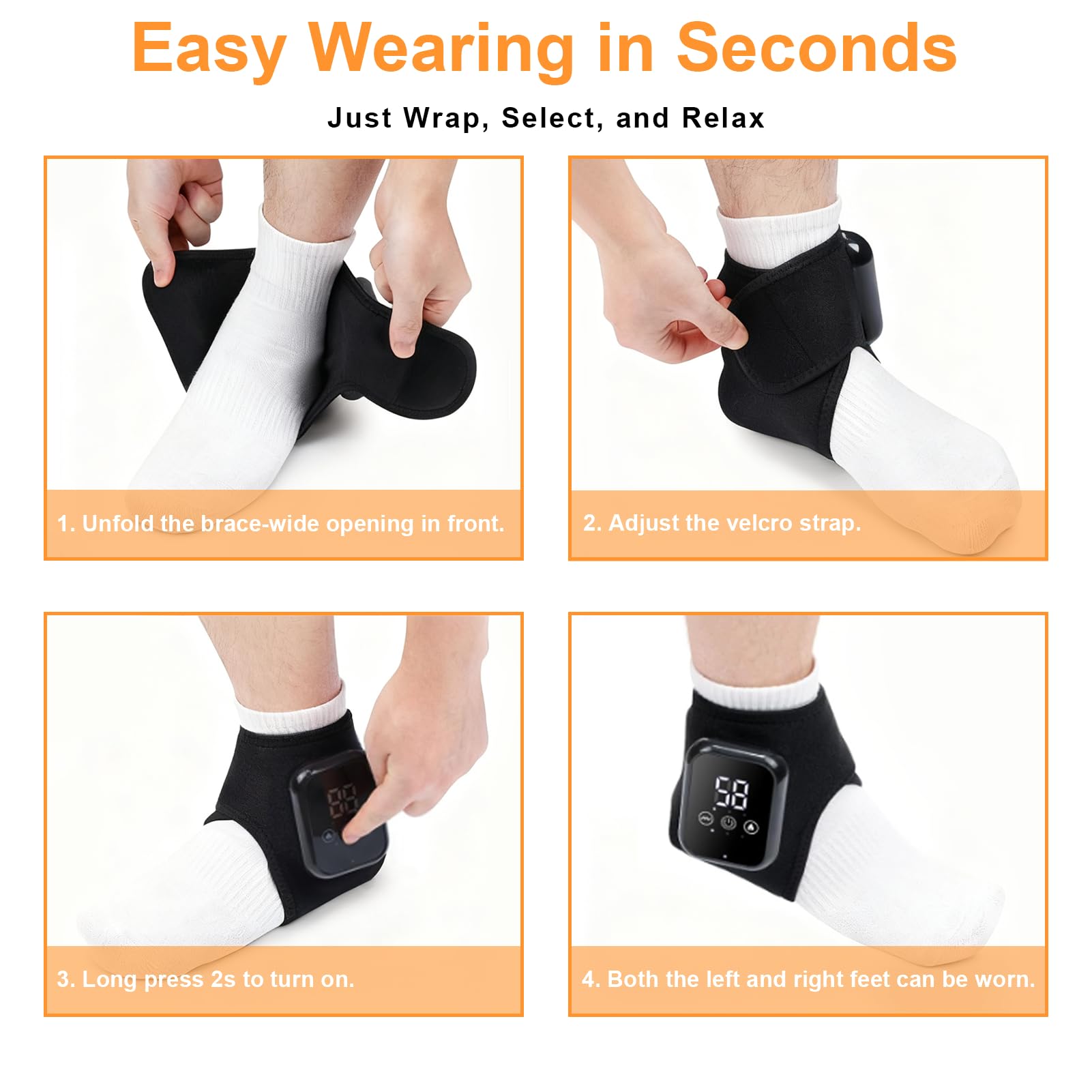 ADCGank ankle massager with padded straps ensures secure fit