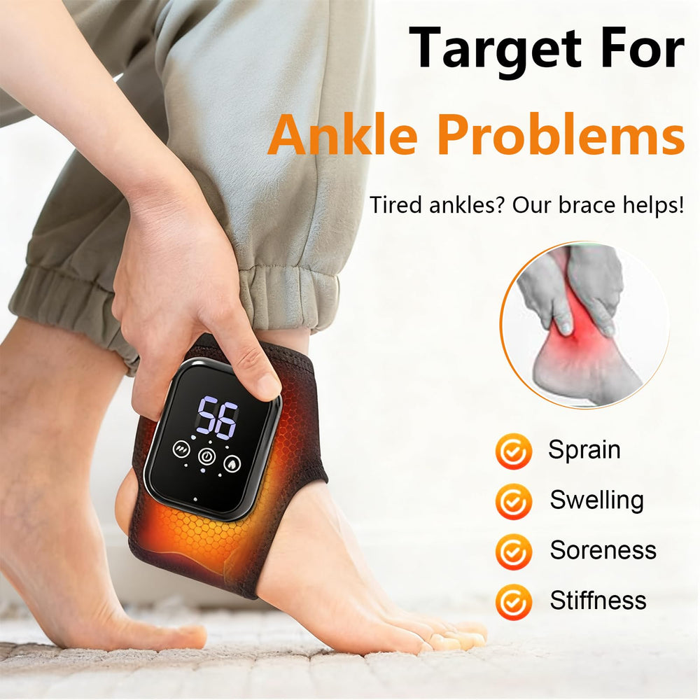 ADCGank neuropathy ankle massager wrap on right ankle supports circulation