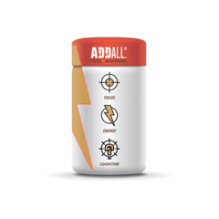Addall Focus capsules poured, showing pills ideal for on-the-go productivity