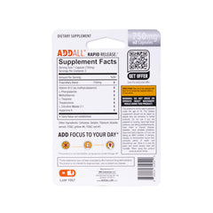 Close-up of Addall Rapid Release capsules emphasizing smooth energy.