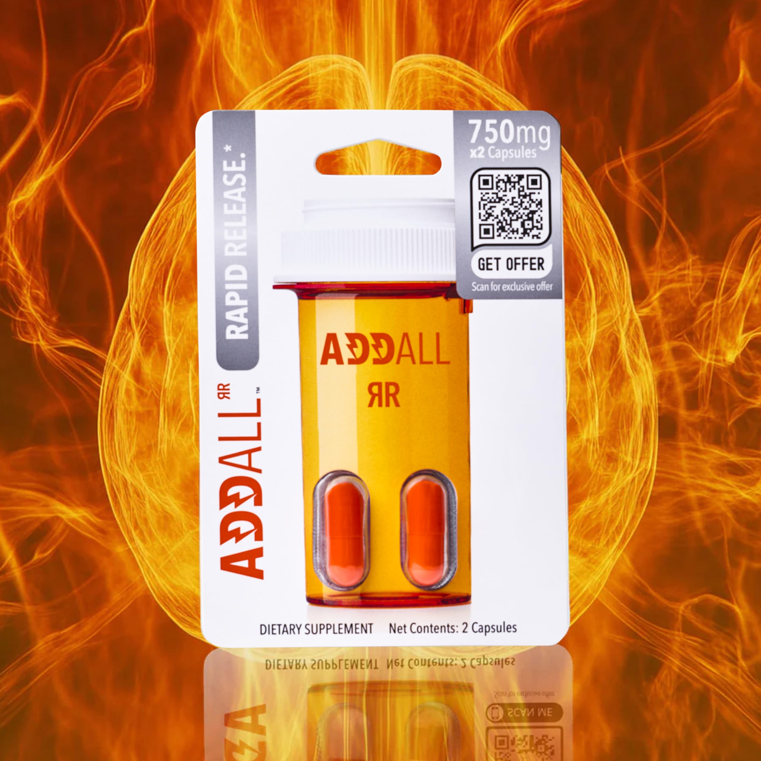 Hand holding Addall Rapid Release bottle during study session.