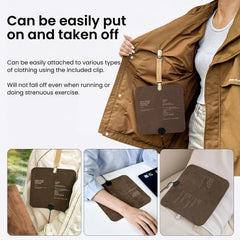 ADD.HERES heating pad travel-friendly design fits bags and desks.