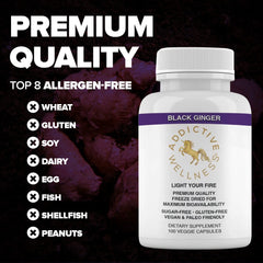 Addictive Wellness Ginger root visual connects to natural traditional origins.