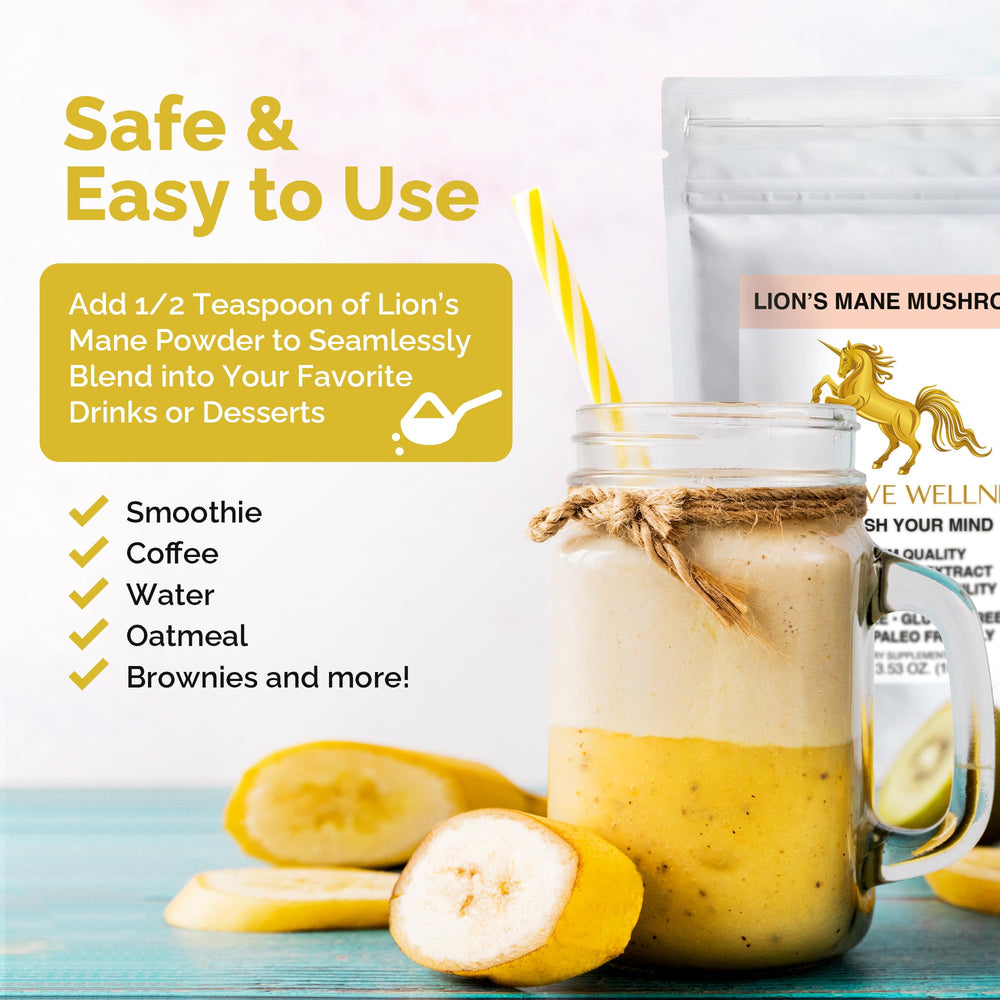 Powder dissolves easily in water, smoothies, or elixirs
