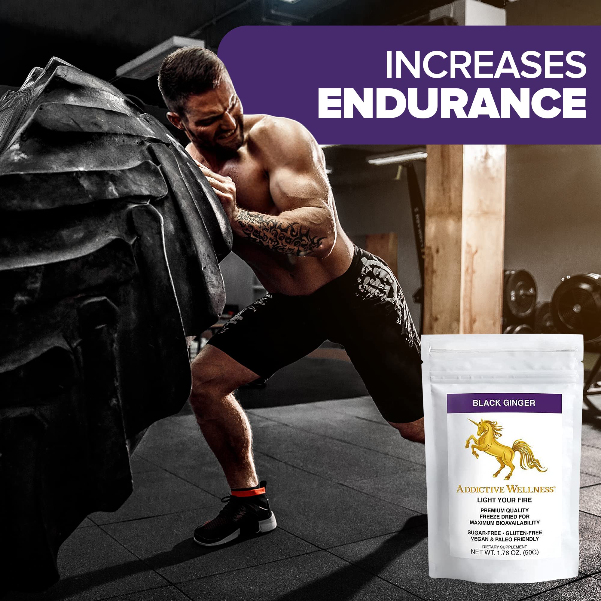 Addictive Wellness Thai Black Ginger for athletes, supporting stamina during training.