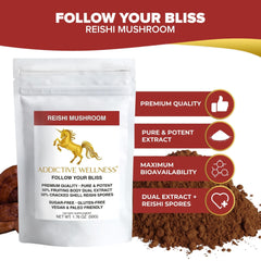 Addictive Wellness wood-grown reishi mushroom from mountain cultivation
