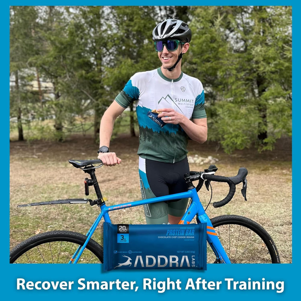 ADDRA Endurance Bar in gym bag convenient protein boost during training days.