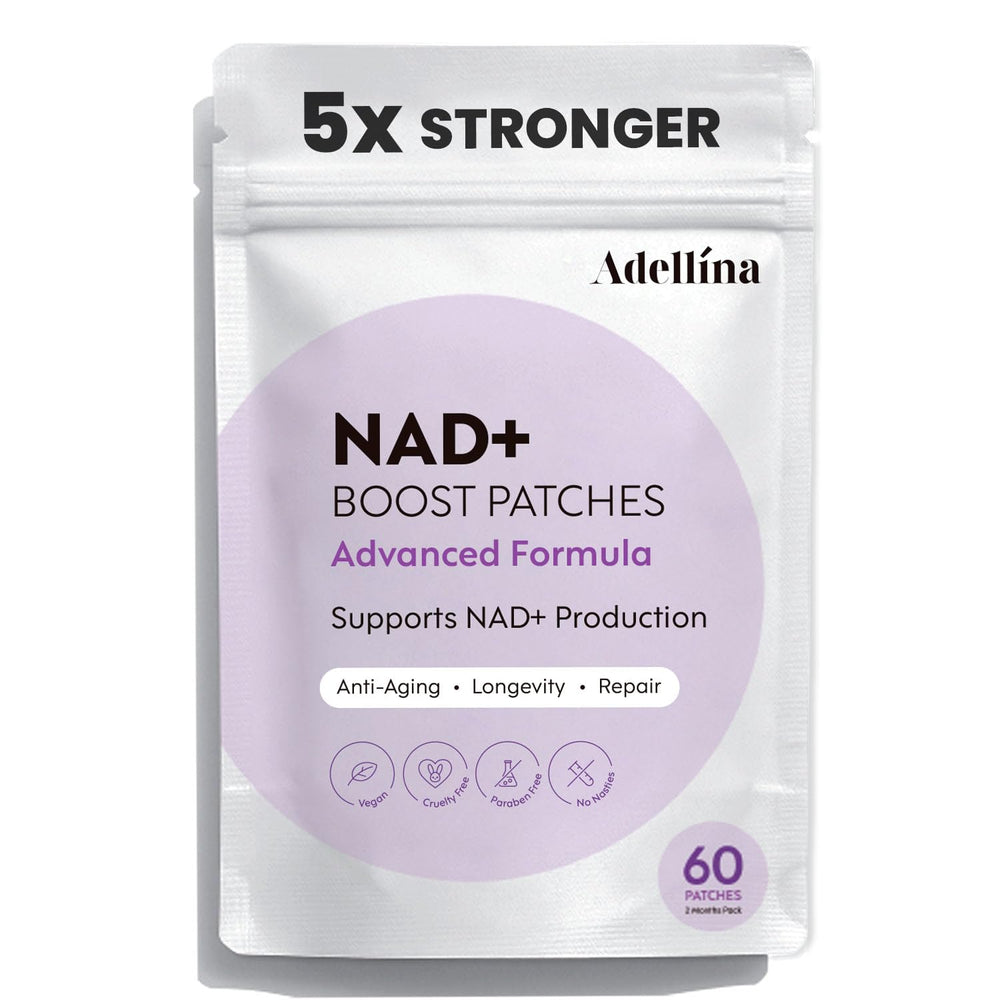 Adellina NAD+ Patch closeup shows clean ingredients for skin-friendly wellness