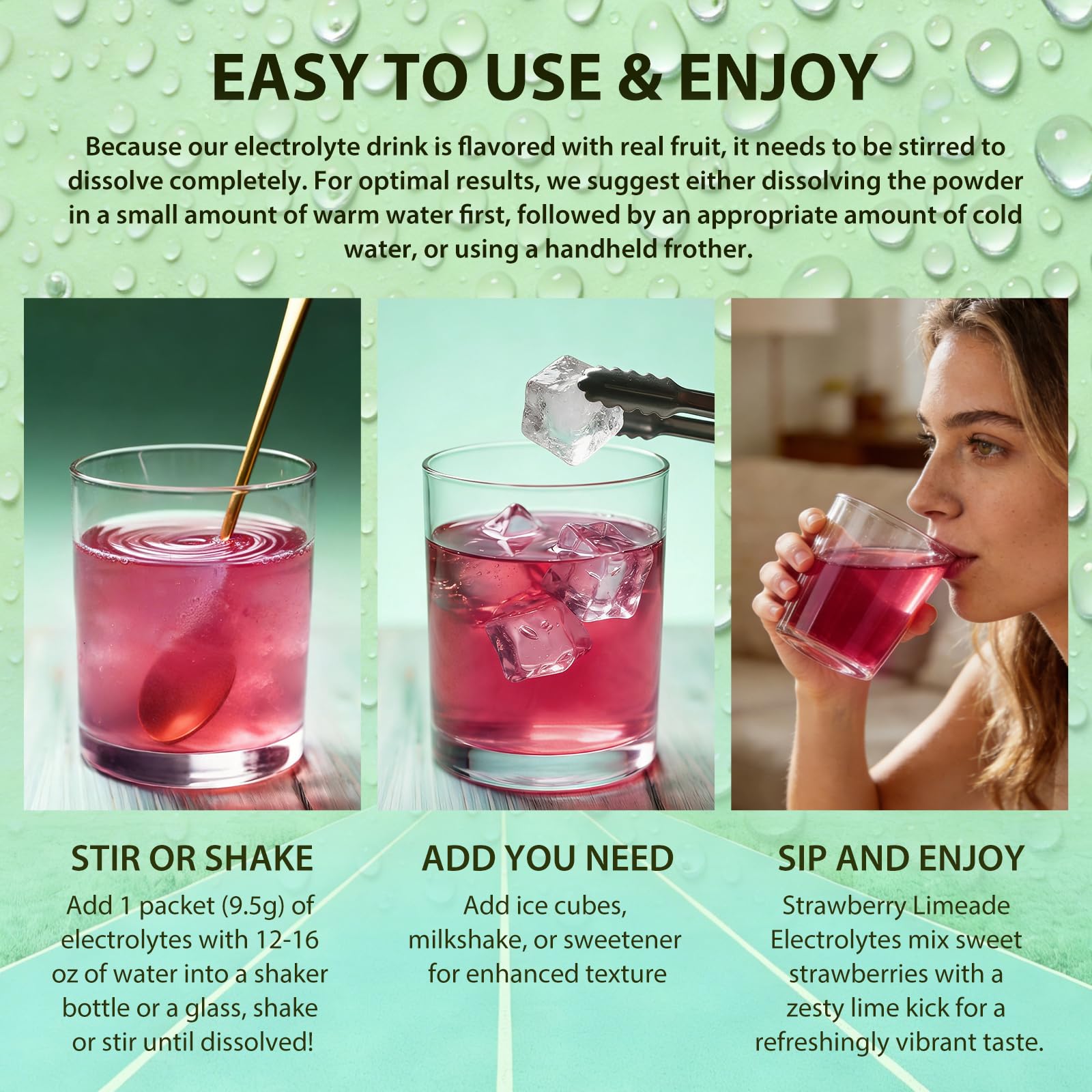 Adeqauom Strawberry Limeade provides an energy-boosting electrolyte mix.