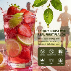 Adeqauom Strawberry Limeade ingredient panel highlighting real fruit flavor.