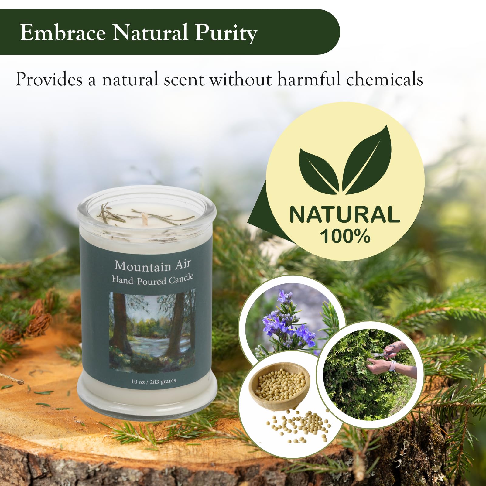Adirondack Fragrance Farm hand-poured USA candle with craftsman touch