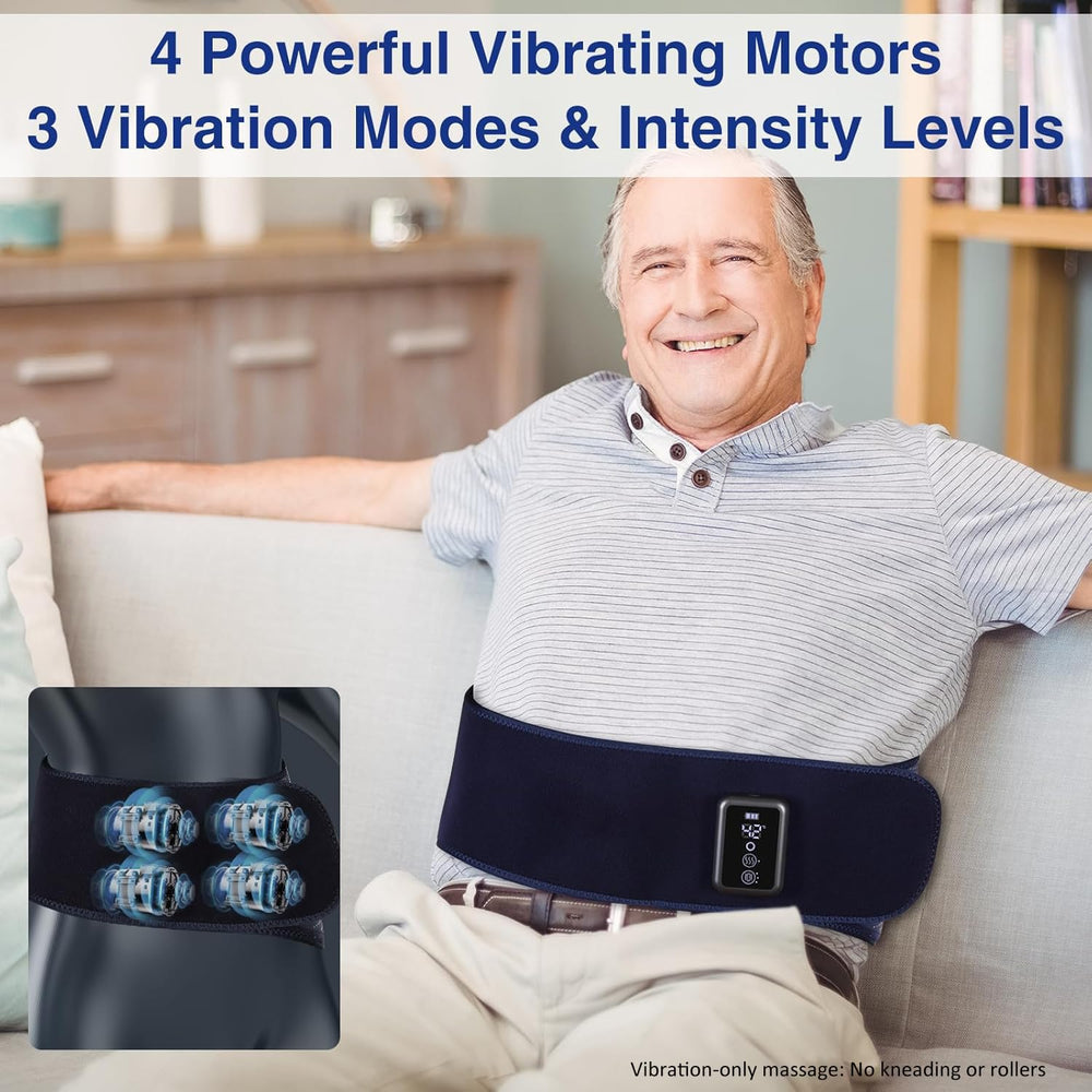 ADIUPUL blue belt showing four motors for even lumbar massage