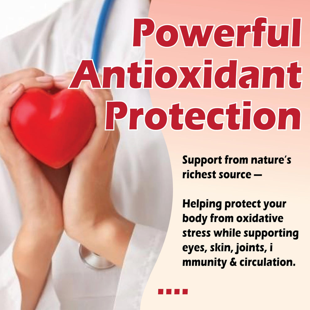 Close-up of Rovina Astaxanthin label emphasizing natural source and bioavailability.