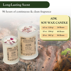 ADK Wild Rose Candle natural soy wax close-up texture.