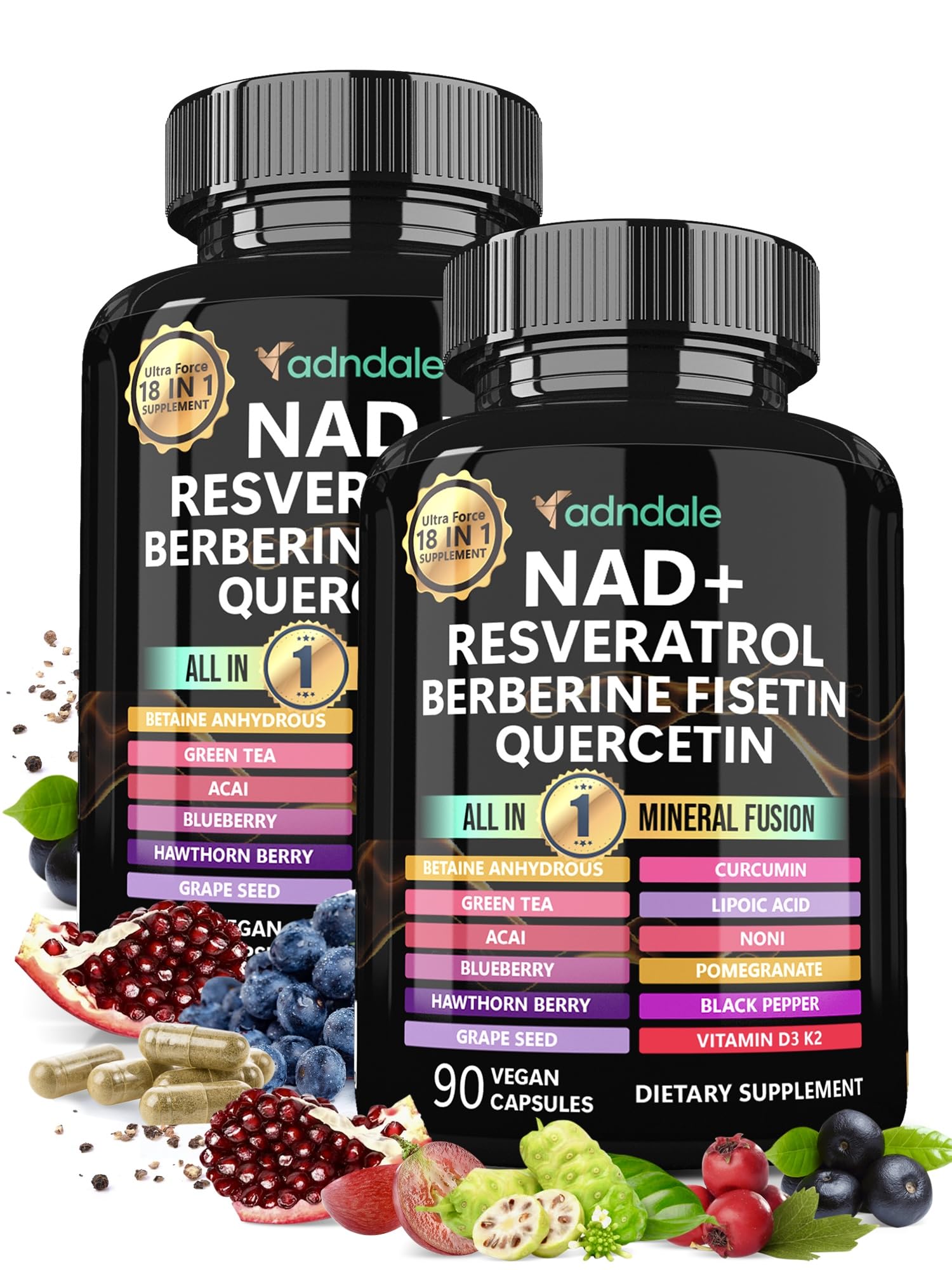 Adndale Liposomal NAD bottle front view suggesting energy metabolism support
