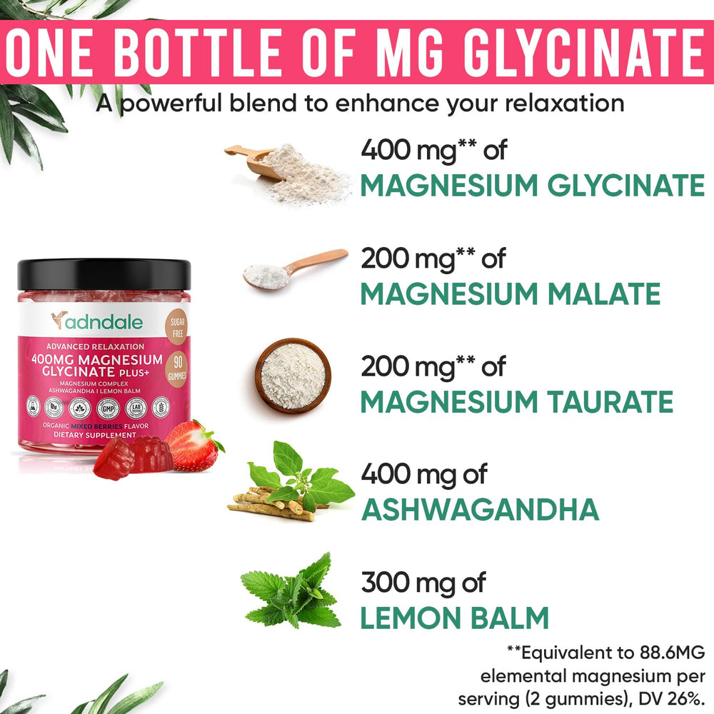 Adndale gummies bottle poured to illustrate easy daily dosing