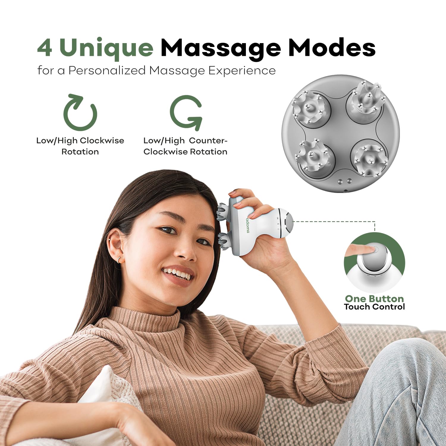 adomii four modes and dual rotation directions for personalized relief