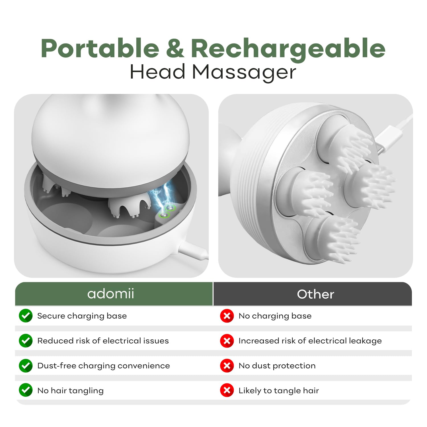 adomii rechargeable cordless massager ideal for quick sessions