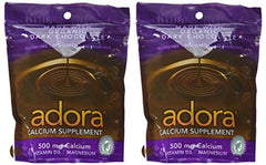Adora dark chocolate 2-pack bars close-up highlights rich cocoa texture for savoring.