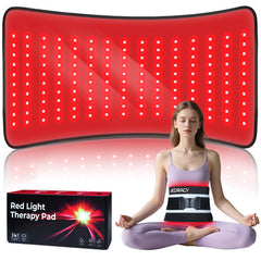 adracy red light therapy pad front view showing broad 24x12 inch area for full body sessions