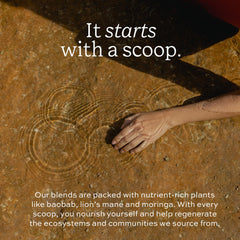 Aduna Energy Superfood Blend citrus pour illustrating refreshing taste