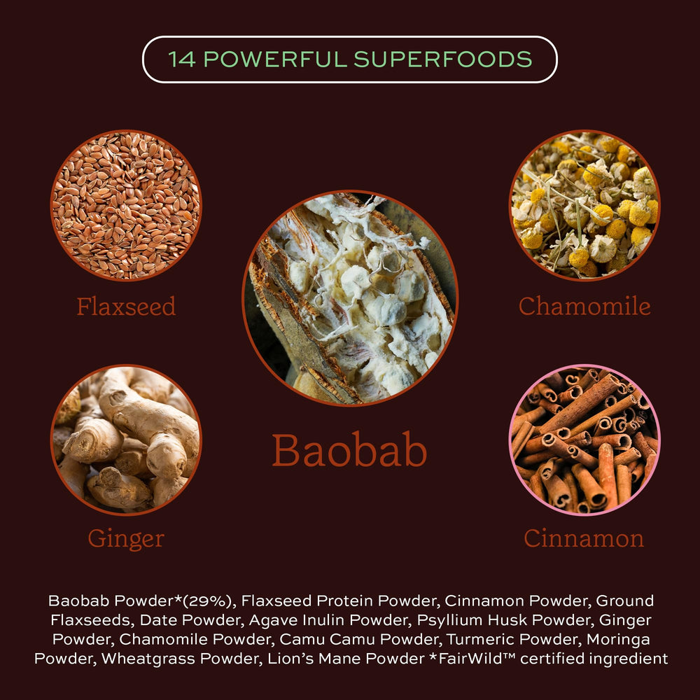 Oatmeal bowl with Aduna Good Gut Blend for a warm, balanced breakfast.