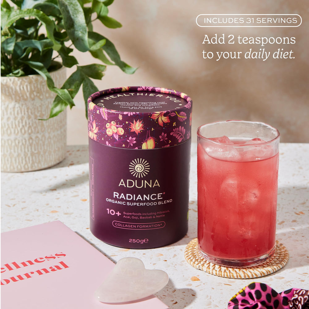 Aduna Radiance berry dust adds flavor and antioxidants.