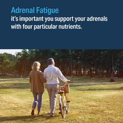 Bottle and packaging show vegan and gluten-free attributes for Advanced Adrenal Factor.