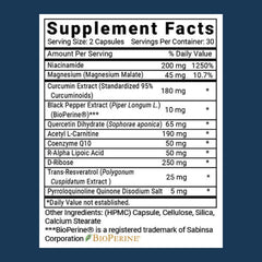 Pouring Advanced Mitochondrial Formula capsules for daily energy support.