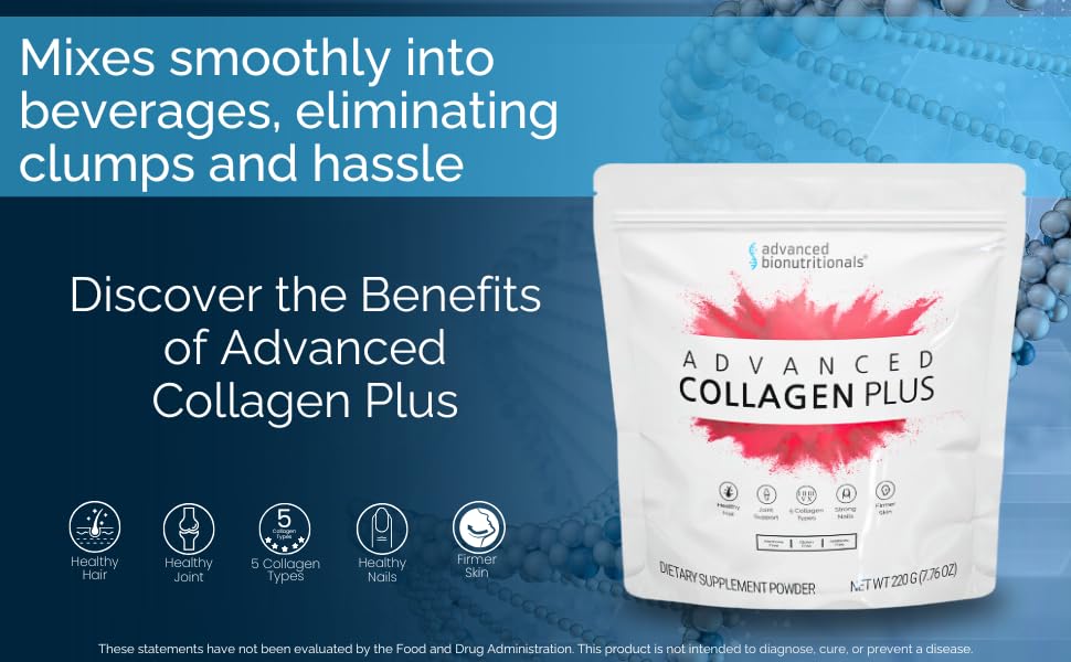 Advanced Bionutritionals Collagen Plus dissolves easily in hot water or coffee