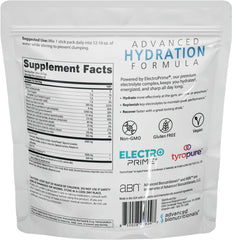 Advanced Bionutritionals hydration formula serving 12–16 oz water with flavor flexibility
