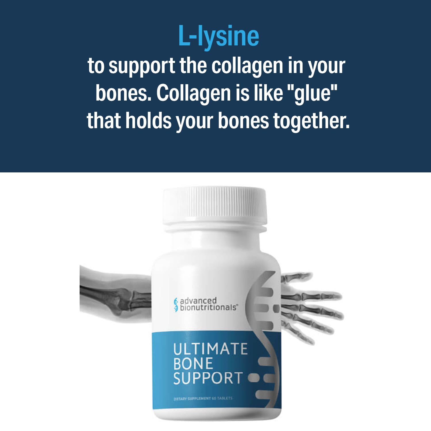 Advanced Bionutritionals L-lysine and minerals closeup for collagen support
