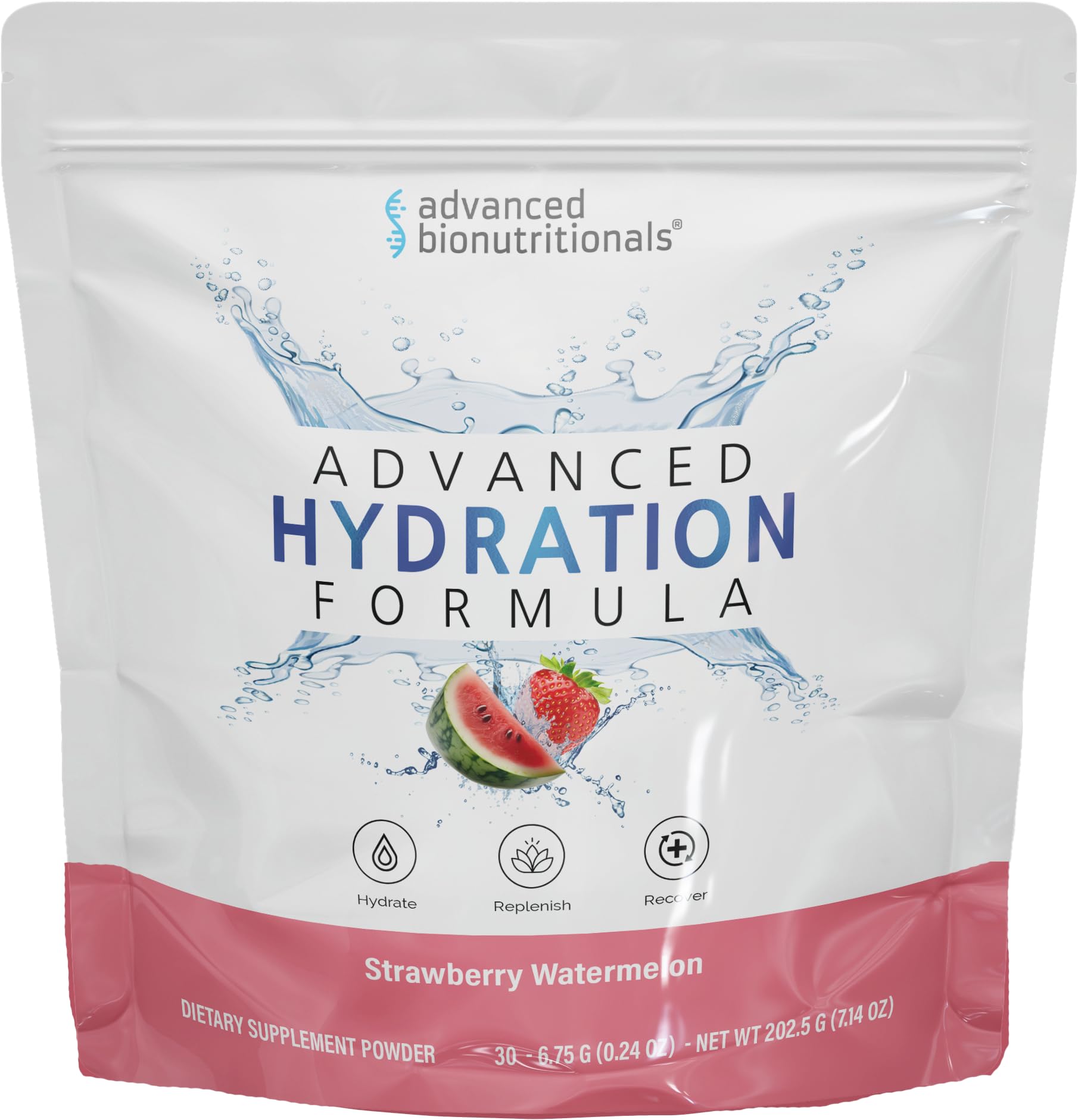 Advanced Bionutritionals hydration formula glass with dissolved powder demonstrates quick mix