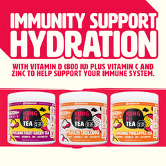 Glass with prepared Advanced hydration powder drink for on-the-go hydration