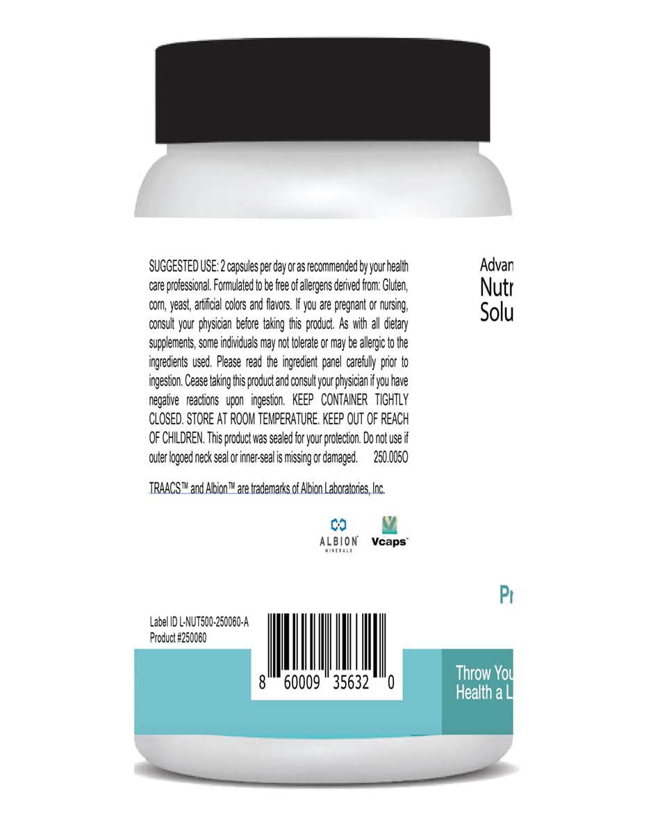 Advanced Nutrition Solutions Q Restore React Mg dosage chart illustrates three absorption forms