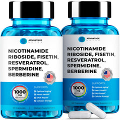 AdvantageNutra liposomal NR bottle for easy daily NAD+ support and convenient dosing.