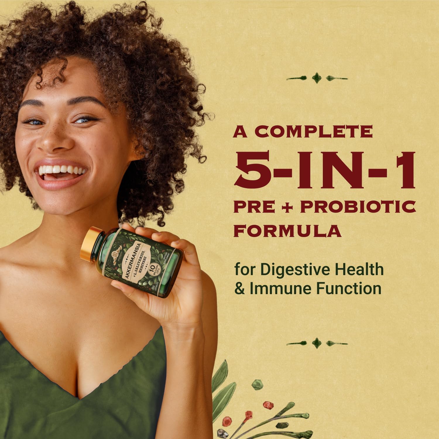AdvantageNutra probiotics capsules close-up highlighting 10 Billion CFU potency.