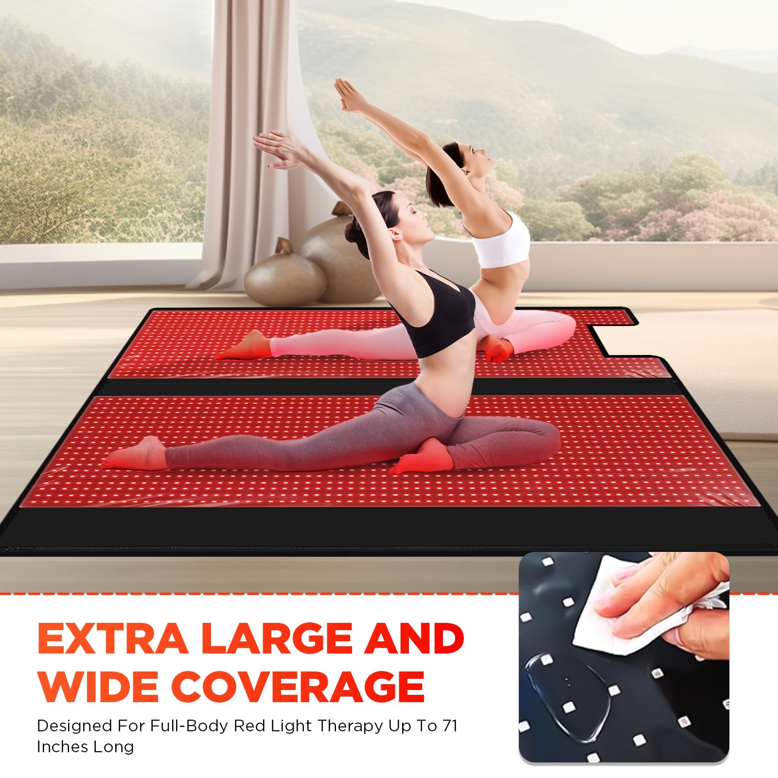 ADVARAYS large face and body mat 71x31 inches ready for full-body sessions.